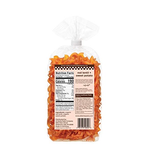 Al Dente Plant Based Pasta Red Lentil + Sweet Potato, 8 Ounce P