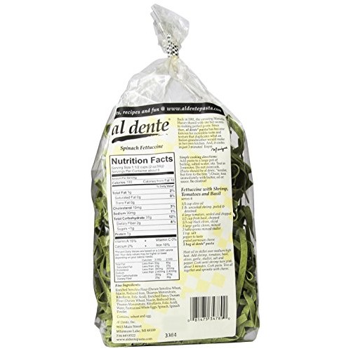 Al Dente Spinach Fettuccine, 12-Ounce Bag Pack Of 6