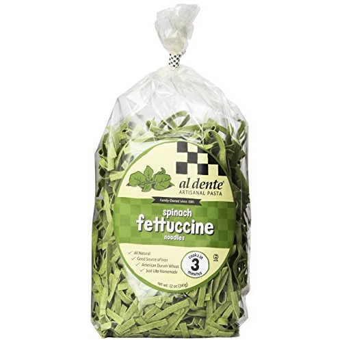 Al Dente Spinach Fettuccine, 12-Ounce Bag Pack Of 6