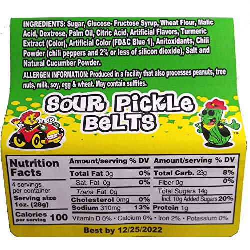 Alamo Candy Sour Pickle Belts Chilosito, 1 Count Sour Candy