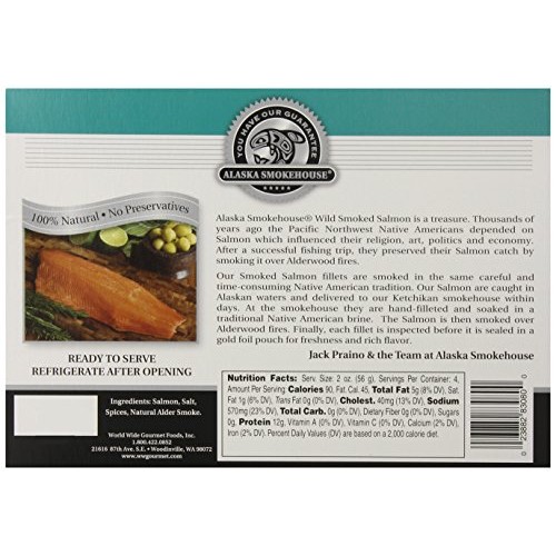 Alaska Smokehouse Smoked Salmon Fillet, 8 Ounce Gift Box