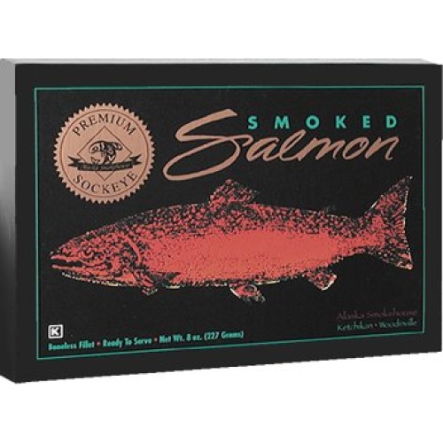 Alaska Smokehouse Smoked Sockeye Fillet In Gift Box, 8-Ounce Eac