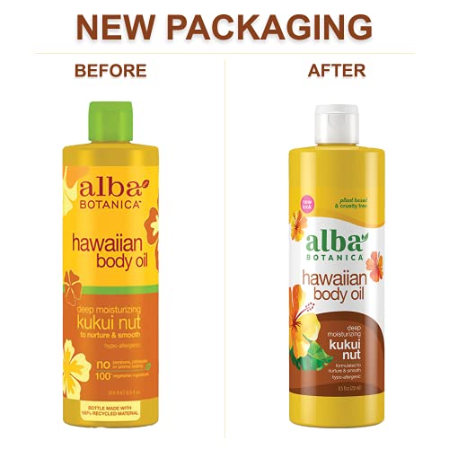 Alba Botanica Hawaiian Body Oil, Deep Moisturizing Kukui Nut, 8.