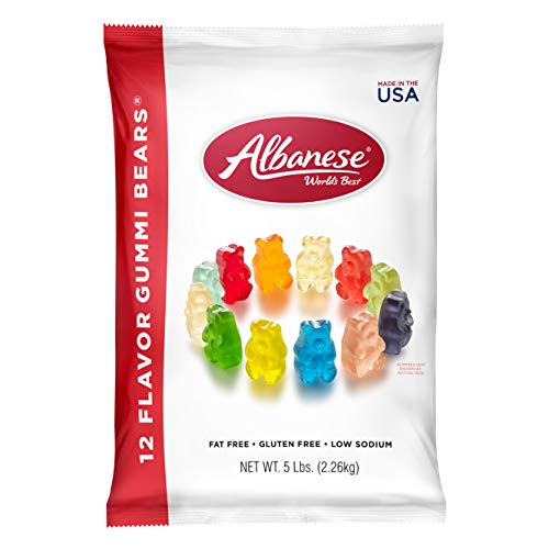 Albanese Worlds Best 12 Flavor Gummi Bears, 5 Pound Bag