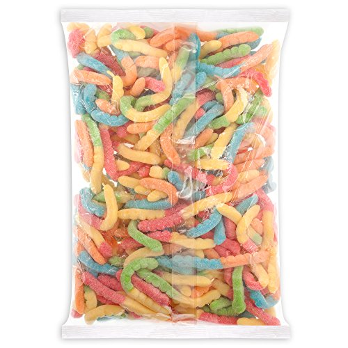 Albanese Confectionery Sour Large Neon Gummi Worms, 4.5 Pound Bag