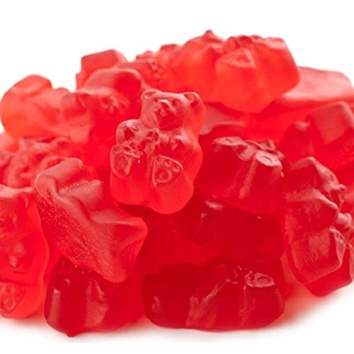 Red Raspberry Gummi Gummy Bears Candy 5 Pound Bag Bulk