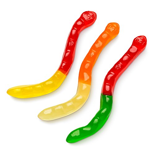 Albanese Candy Large Assorted Fruit Gummi Worms Gummi Candy, Ass