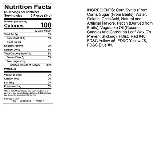 Albanese Candy Large Assorted Fruit Gummi Worms Gummi Candy, Ass