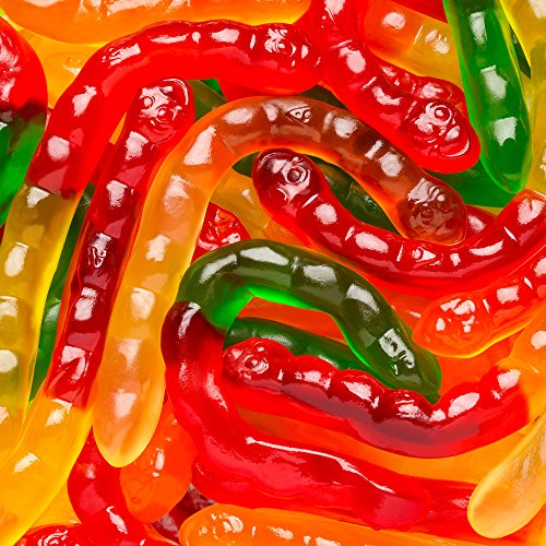 Albanese Candy Large Assorted Fruit Gummi Worms Gummi Candy, Ass