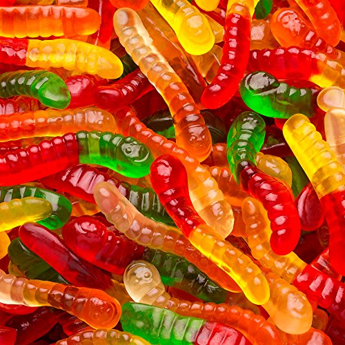 Albanese Confectionery Mini Assorted Fruit Gummi Worms, 5 Pound Bag