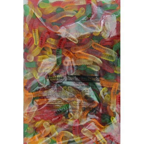 Albanese Confectionery Mini Assorted Fruit Gummi Worms, 5 Pound Bag