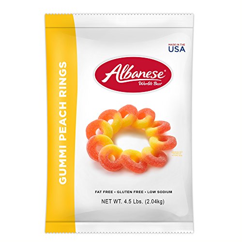 Albanese Worlds Best Gummi Peach Rings, 4.5 Pound Bag