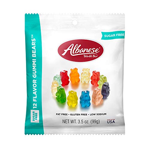Albanese Worlds Best Sugar Free 12 Flavor Gummi Bears 3.5Oz Peg