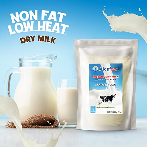 Alcafood Instant Dry Milk – Premium 26 Oz Non-Fat Powdered Milk