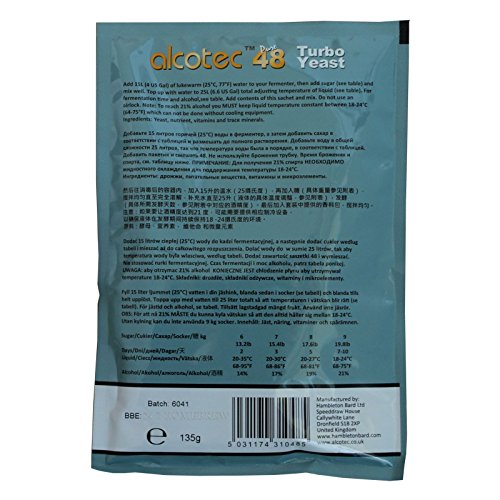 10X Alcotec 48 Pure Turbo Super Yeast Packets High Alcohol 20% H