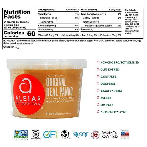 Aleias Gluten Free Real Panko Original 12 Oz, Pack Of 1