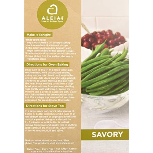 Aleias Gluten Free Foods Gluten Free Savory Stuffing Mix, 10 Oz