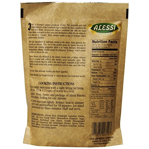 Alessi Arborio Rice With Saffron Milanese Style 8 Oz