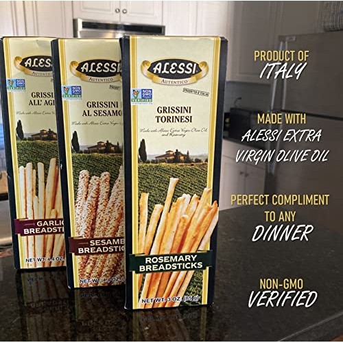 Alessi Rosemary Breadsticks, 3 Ounce Pack Of 12