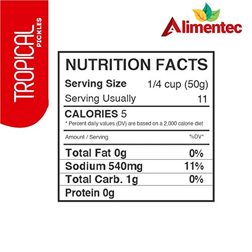 Alimentec Tropical Kosher Dill Baby Whole Pickles, Keto Friendly