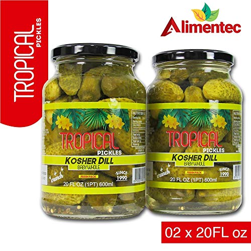 Alimentec Tropical Kosher Dill Baby Whole Pickles, Keto Friendly