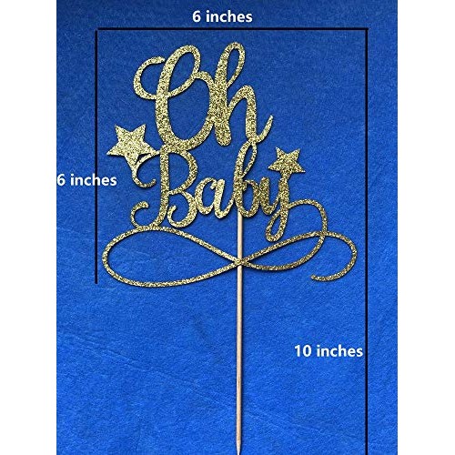 Alissar Glitter Oh Baby Cake Topper With Stars, Baby Shower Cake