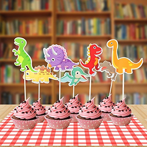 35-Pack Baby Dinosaur Cupcake Toppers Picks, Dinosaur Cake Toppe