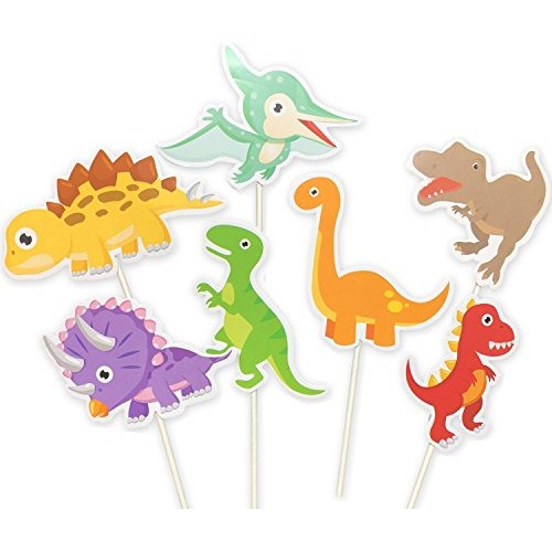 35-Pack Baby Dinosaur Cupcake Toppers Picks, Dinosaur Cake Toppe