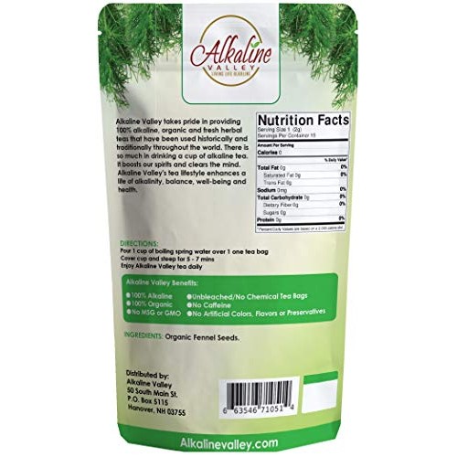 Fennel Tea - 100% Organic And Alkaline - 15 Unbleached/Chemical- Fennel Tea - 100% Organic And Alkaline - 15 Unbleached/Chemical-