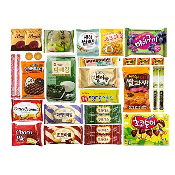 Korean Popular Snack, Cookies, Chips and Candies Variety Box 30...
