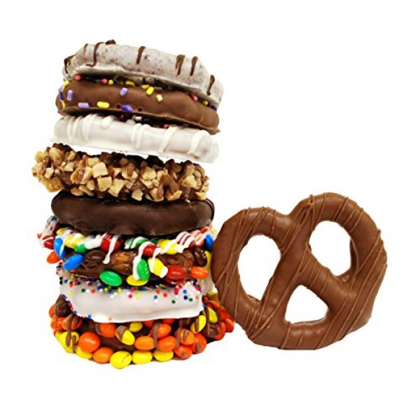 Dreamy Delight Gourmet Chocolate Covered Pretzels and Cookies Ba...