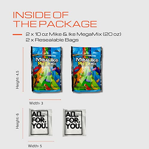 Mike and Ike Mega Mix Candy - Total 20 oz - 10 oz 2 pack - Che...