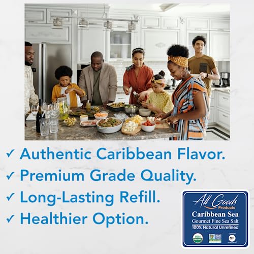 All Goods Caribbean Sea Salt Organic 16 Oz, Fine Sea Salt, 100% ...
