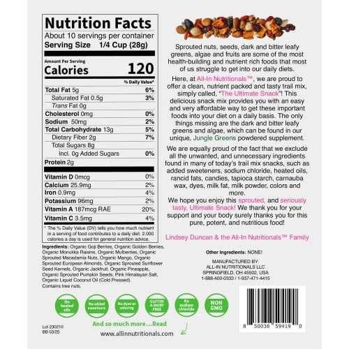 All-In Nutritionals The Ultimate Snack Mix,11 Fruits, Berries, N...