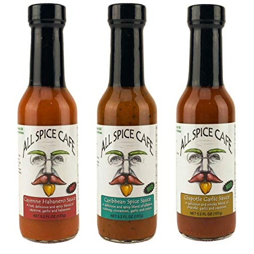 Sampler Set Of All Spice Café Gourmet Hot Sauces - Chipotle Garl