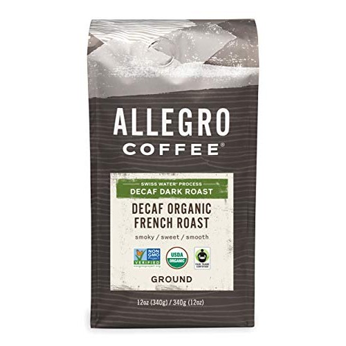 Allegro Coffee Decaf Organic French Roast Ground Coffee, 12 Oz