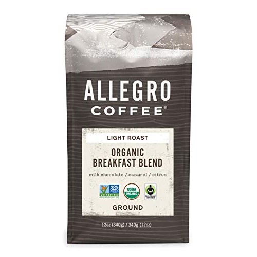Allegro Coffee Organic Breakfast Blend Ground Coffee, 12 Oz