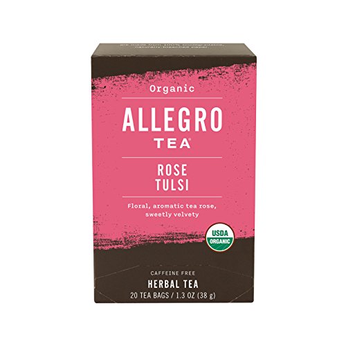 Allegro Tea, Organic Rose Tulsi Tea Bags, 20 Ct