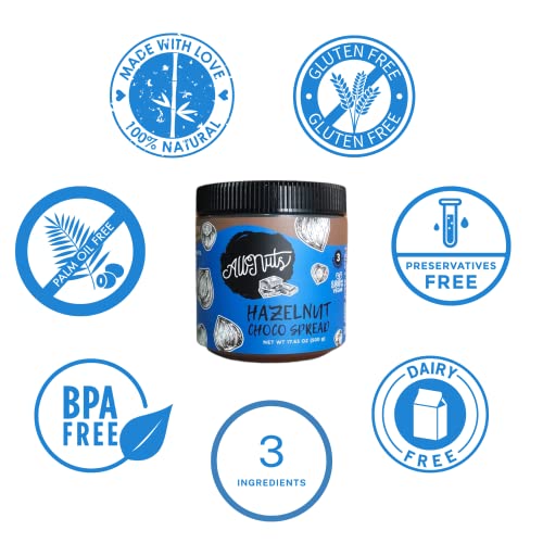 ALLNUTS - Choco Hazelnut Spread 100 % Natural, Creamy Smooth Tex...