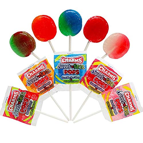 28 Pc Charms Sweet Sour Pops Lollipop Sucker Stick Candy Lollypo...