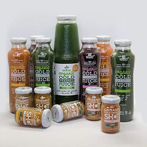 ALLWELLO Mix of Organic Cold Pressed Juice Drinks with Real Frui...