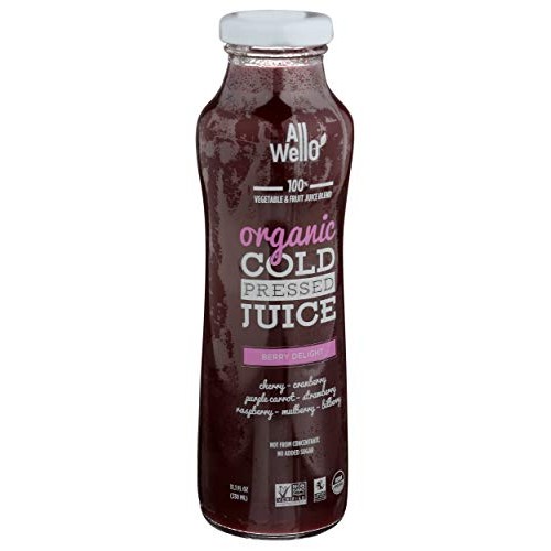 Allwello, Organic Cold Pressed Juice, Berry Delight, 11.1 Fl Oz