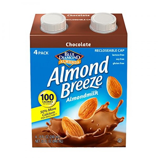 Almond Breeze Dairy Free Almondmilk, Chocolate, 8 Fl Oz, Pack Of 4