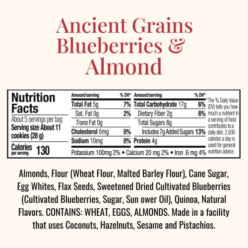 Almondina Almond Bites Cookies, Ancient Grains Blueberries and A...