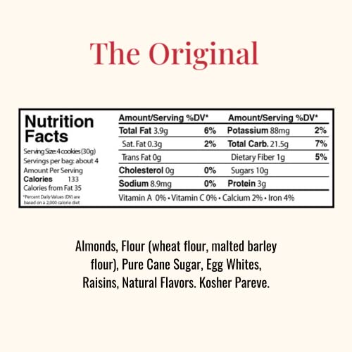 Almondina Almond Cookies, Original Flavor, Non-Dairy and Kosher ...