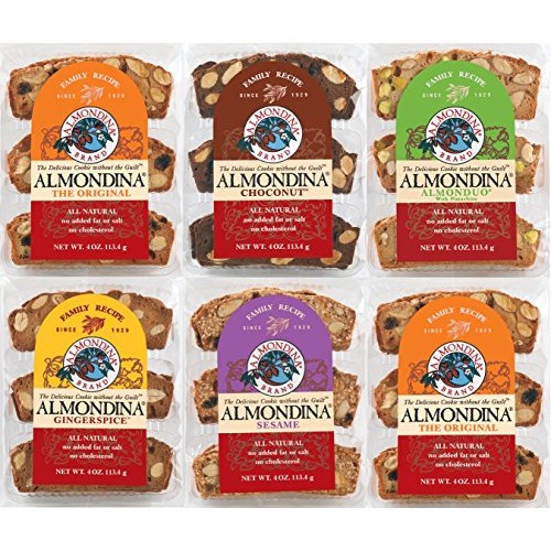 Almondina Almond Cookies, Variety, 4-Ounce Package Pack Of 6