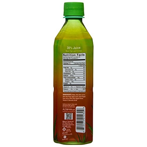 Alo Aloe Vera Drink - Crisp - Fuji Apple And Pear - 16.9 Oz - 12