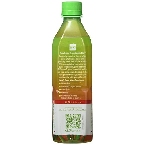 Alo Aloe Vera Drink - Crisp - Fuji Apple And Pear - 16.9 Oz