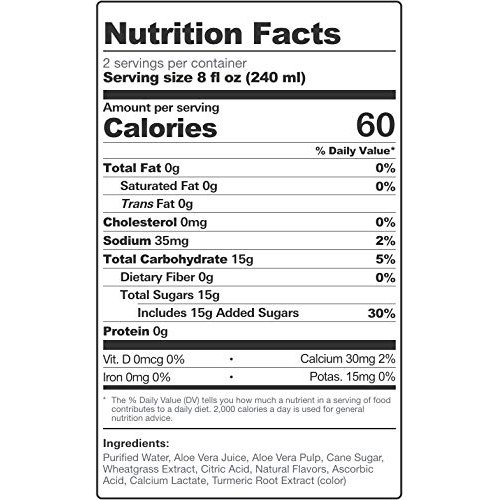 Alo Awaken Aloe Vera Juice Drink, Wheatgrass, Pack Of 12, 16.9