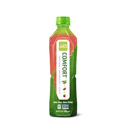 Alo Comfort Aloe Vera Juice Drink, Watermelon + Peach, Pack Of
